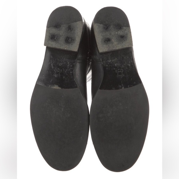 Tory Burch black grained leather riding boots zip up knee high boots vintage - Picture 8 of 16